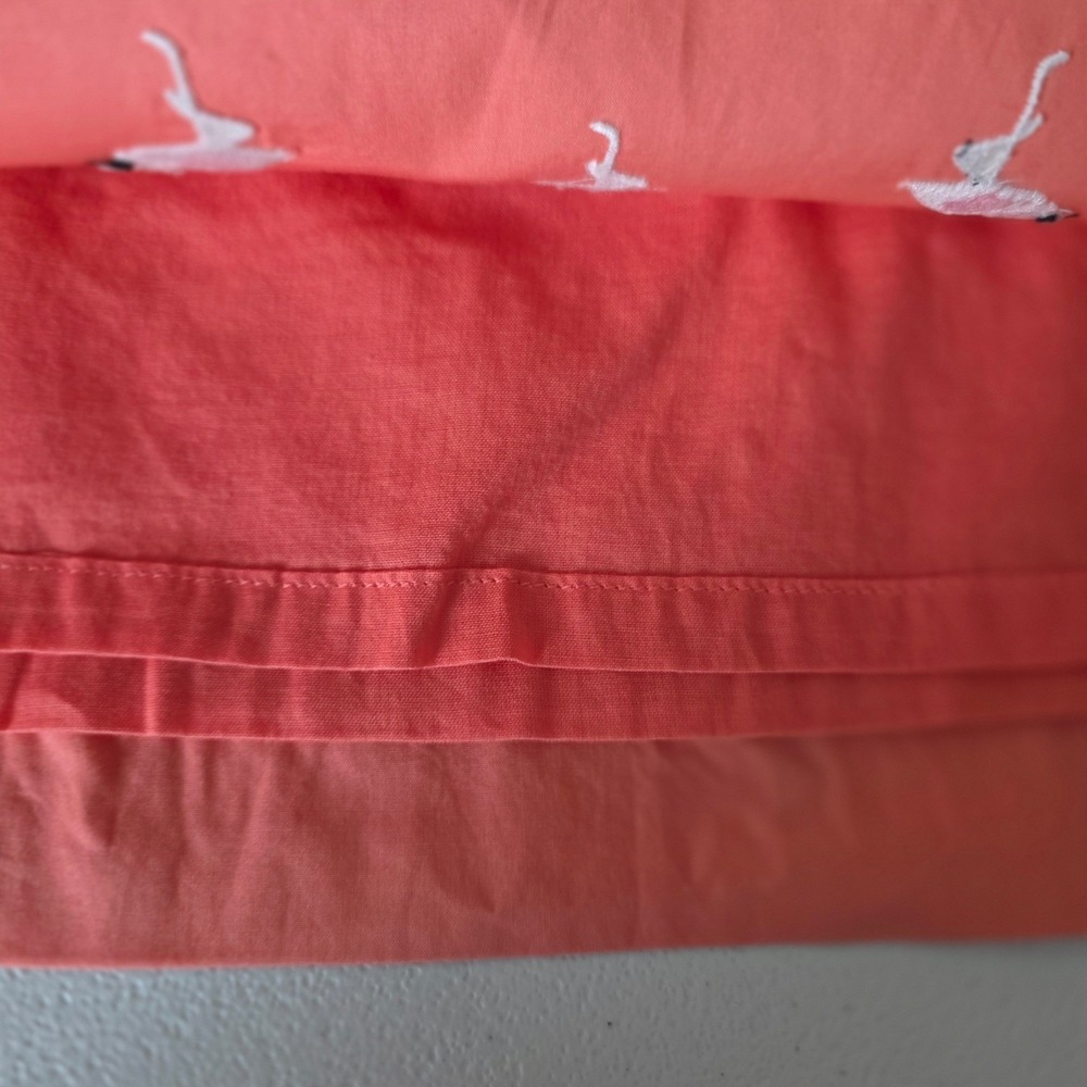 Talbots Cotton Flamingo Skirt Womens 10P Coral Embroirdery Preppy Vacation - Picture 4 of 9